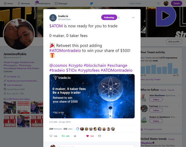 2019-04-26 23_45_03-trade.io on Twitter_ _$ATOM is now ready for you to trade 0 maker, 0 taker fees .png