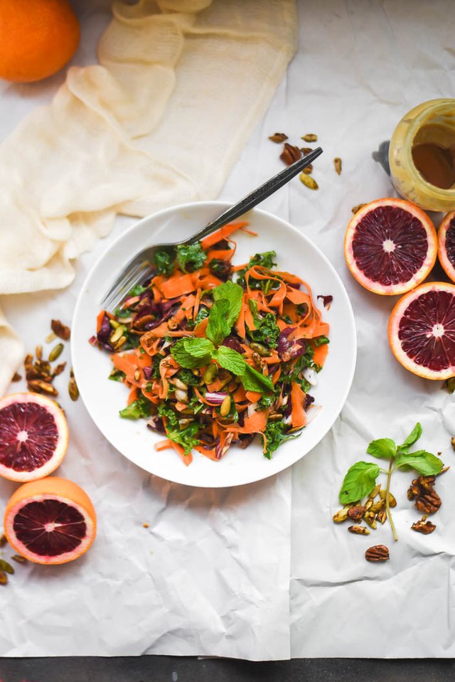 Moroccan Ribboned Carrot Raddicchio Salad + Blood Orange Dressing - food styling.jpg