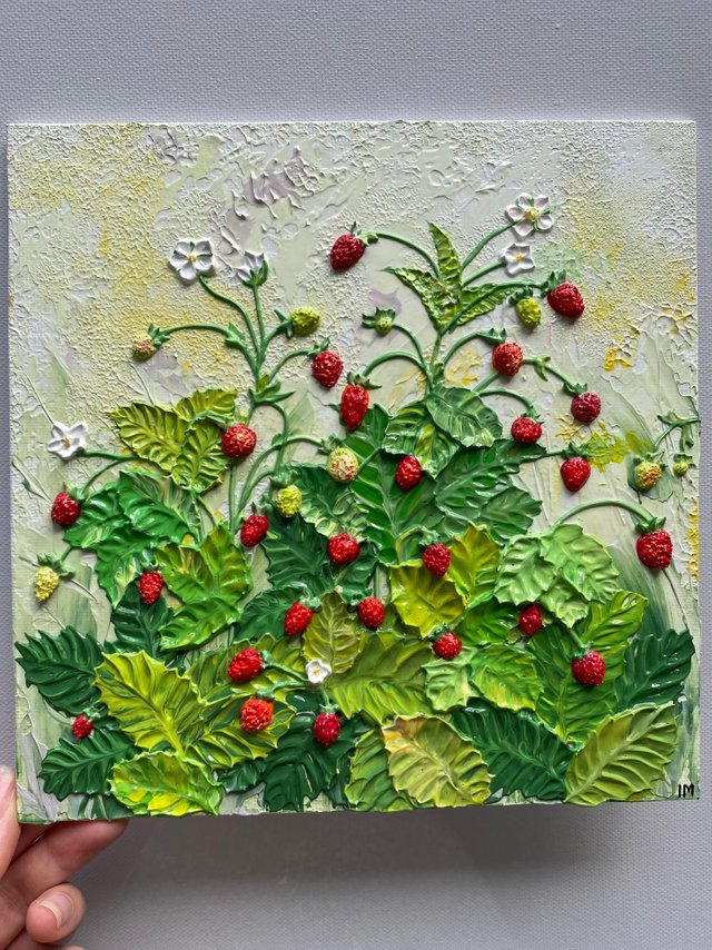 Wild strawberries impasto painting.jpg