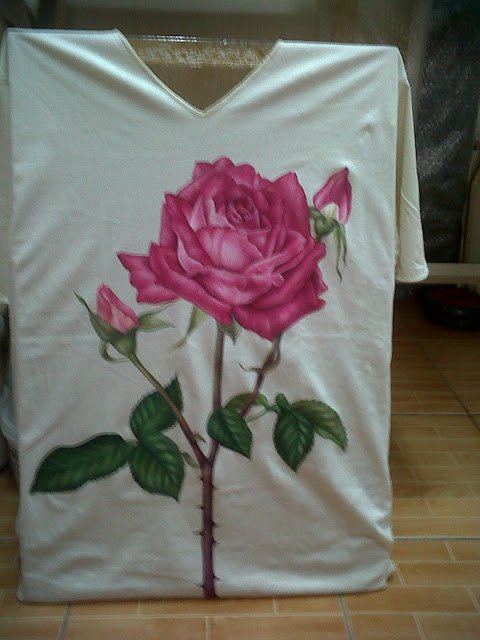 Painting on T-shirt / Big Rose — Steemit