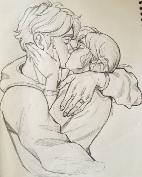 42 Simple Pencil Sketches Of Couples In Love – Artistic Haven.jpeg