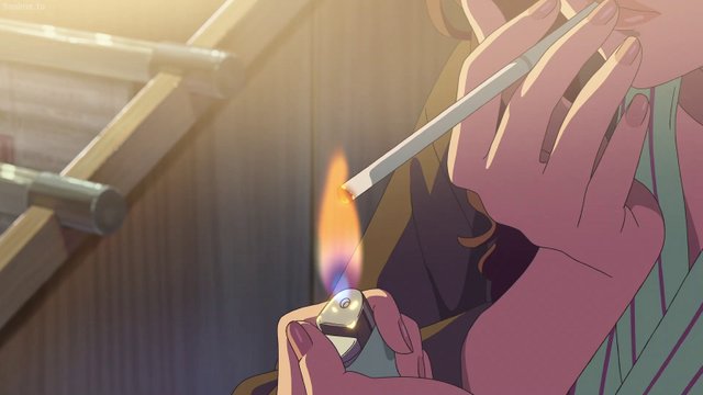 A Jaw Droppingly Realistic Depiction Of Cigarette Lighting From The Anime Feature Film Your Name Steemit a jaw droppingly realistic depiction of