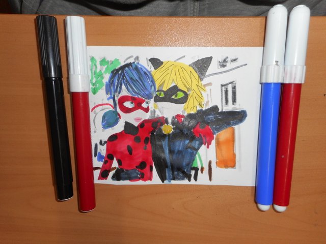 Coloring   Ladybug hug Adrien Agreste Cat Noir  - Miraculous Tales of Ladybug & Cat Noir - Markers (1).JPG