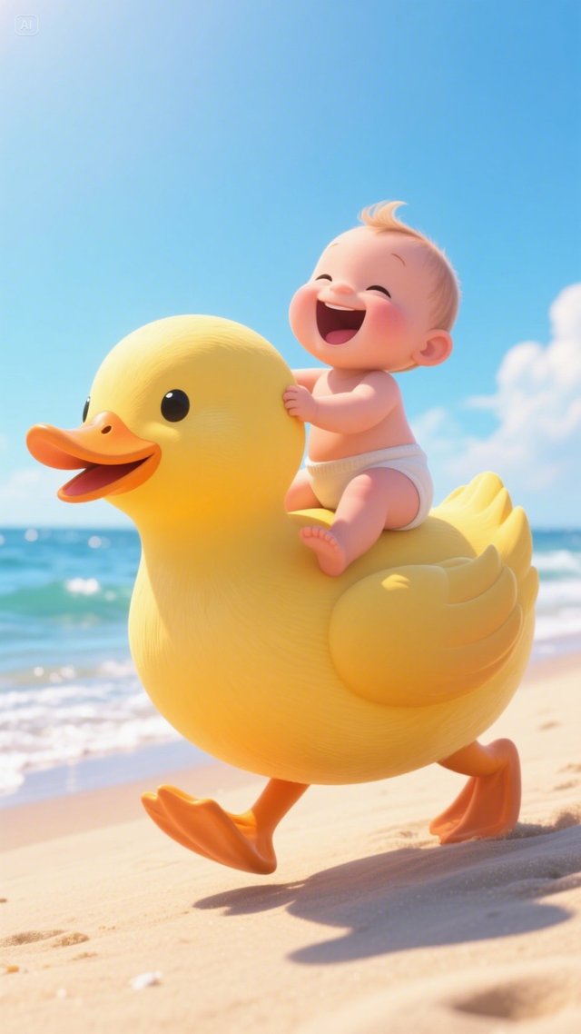jimeng-2025-05-18-462-A very cute, AI-generated looping animation shows a happy, laughing baby ridin....jpeg