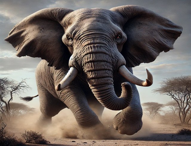 DALL·E 2025-03-14 10.29.31 - A realistic image of an aggressive elephant in the wild. The elephant is charging with its ears flared, trunk raised, and tusks pointed forward. The e (3).jpg