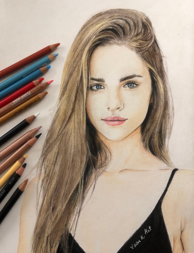 Blonde Hair Girl Colored Pencil Drawing Steemit