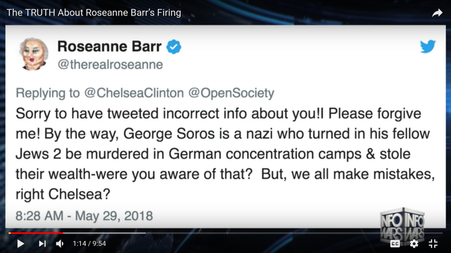 Roseanne Soros Nazi Chelsea but we all make mistakes Screenshot at 2018-05-30 11:46:02.png
