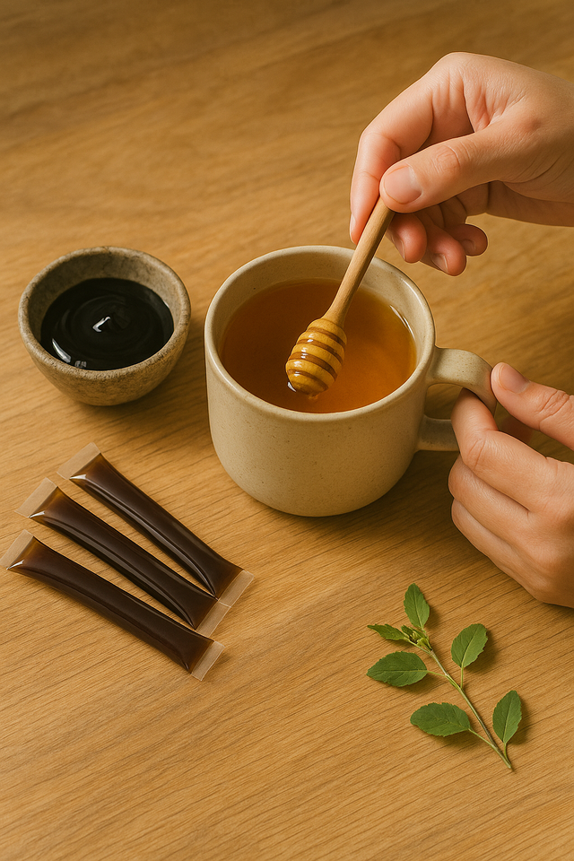 shilajit-2025-honey-tea-wellness-flatlay-yoshaa-reviews.png