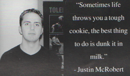 2000-2001 FGHS Yearbook Page 75 soccer with cookie quote Justin McRobert CROPPED.png