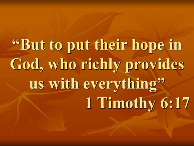 Christian studies on faith. But to put their hope in God, who richly provides us with everything.jpg