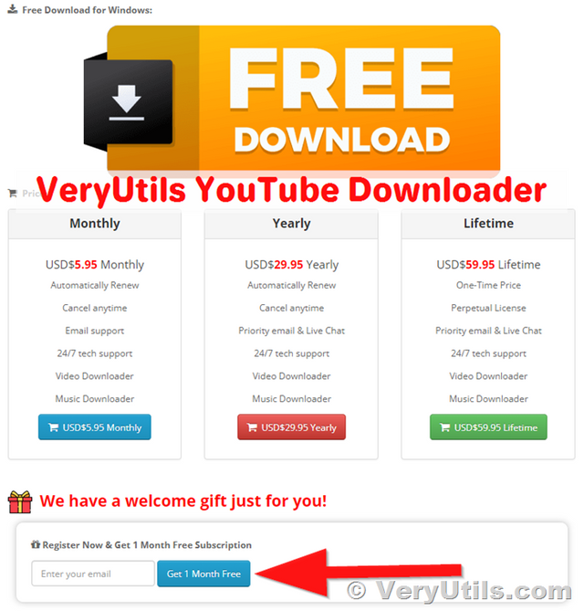 VeryUtils YouTube Downloader-Welcome-Gift-Free.png