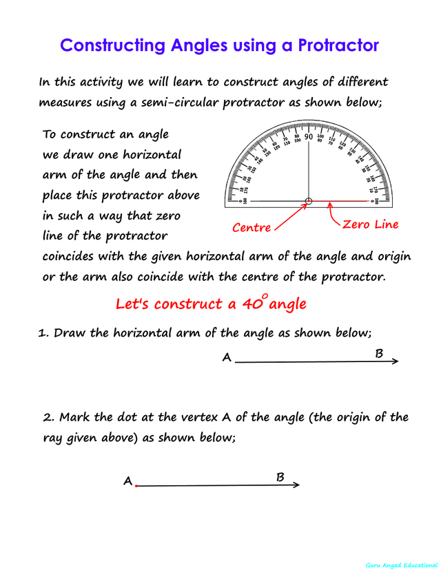 4TH GRADE MATH - CONSTRUCTING ANGLES USING A PROTRACTOR — Steemit