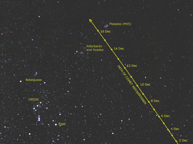 Comet 46p Wirtanen Finder Chart