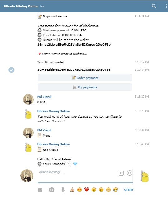 Bitcoin Mining Online Telegram Bot Legit Or Scam Steemit - 