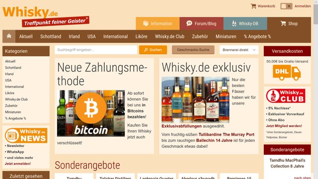 German Whisky De Online Store Now Accepts Bitcoin Steemit - 