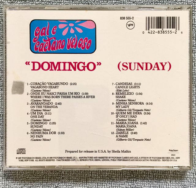 Cd's ~ Gal e Caetano Veloso ~ Domingo 1967 — Steemit
