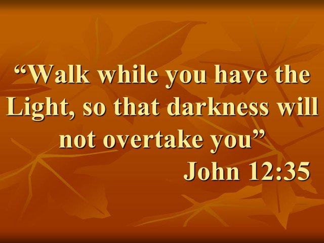 Jesus is the son of man. Walk while you have the Light, so that darkness will not overtake you. John 12,35.jpg