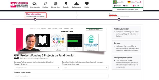 How to Create a Project on Fundition.io and Receive Donations!