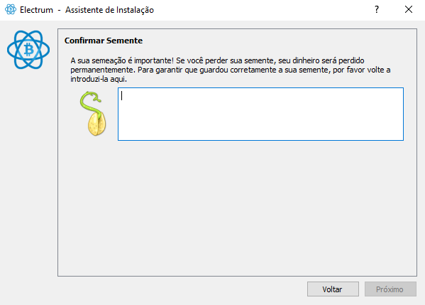 Figura 1.2.9 — Confirme a seed