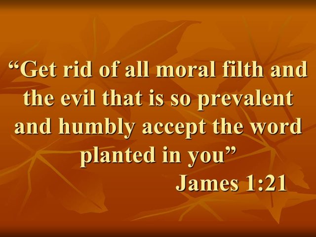 Follow the word of God. Get rid of all moral filth and the evil that is so prevalent and humbly accept the word planted in you.jpg