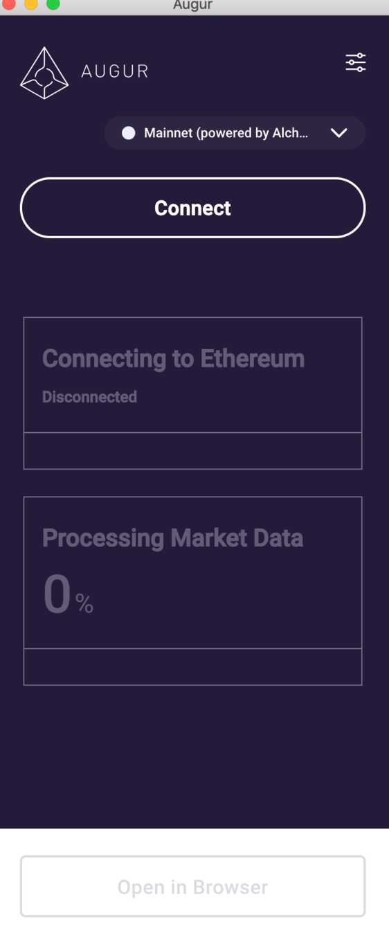 What is Augur Augur App not connected.png