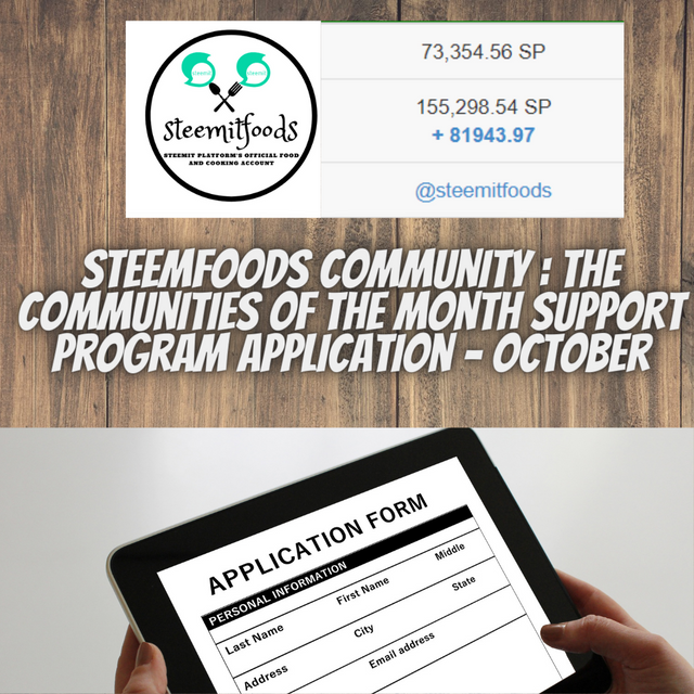 SteemFoods Community Application October.png