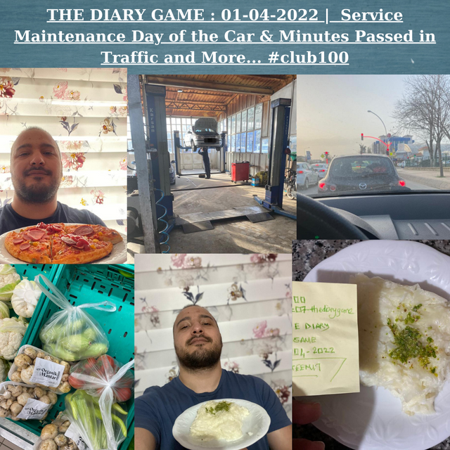 THE DIARY GAME  01-04-2022  Service Maintenance Day of the Car & Minutes Passed in Traffic and More... #club100.png