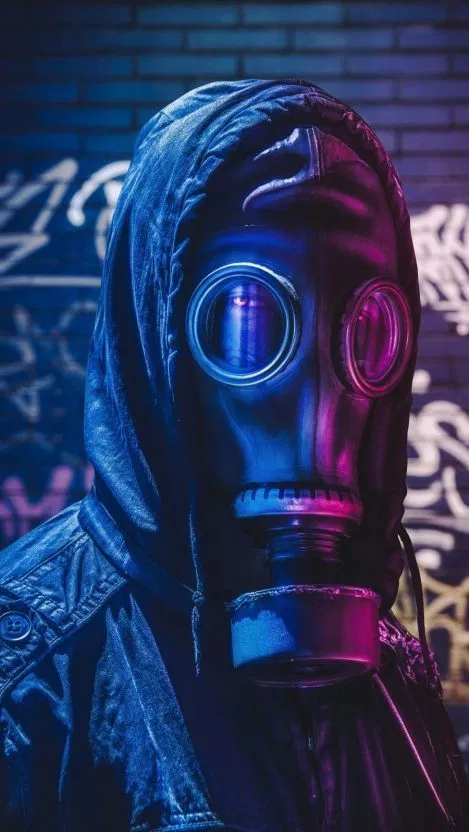 Purple Gas Mask iPhone Wallpaper Free - Free PNG Images Vector, PSD, Clipart, Templates.png