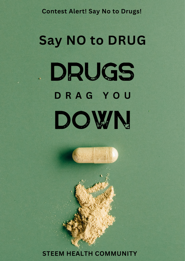 Green Minimalist Grunge Drug Free Poster.png