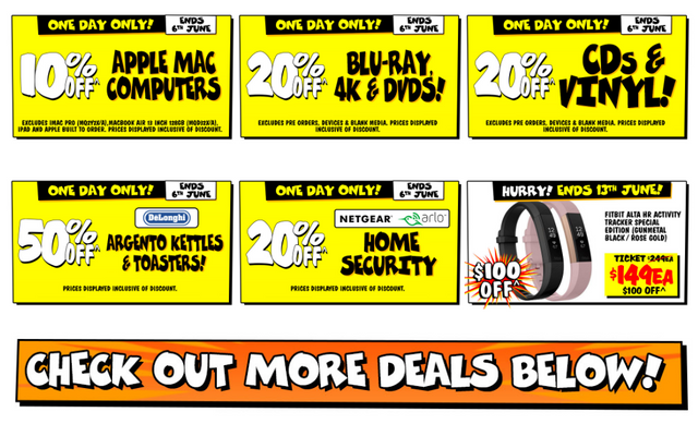 JB HI-FI Wicked Wednesday - 10-50% off popular items plus extra 5% when you join the mailing list