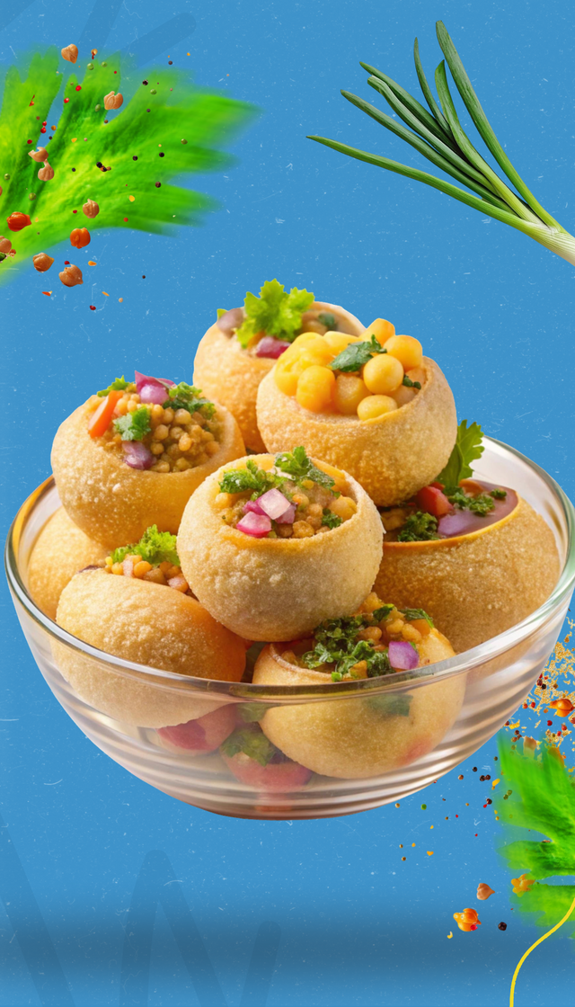 Blue and Yellow Modern Pani Puri Resealable Pouch.png
