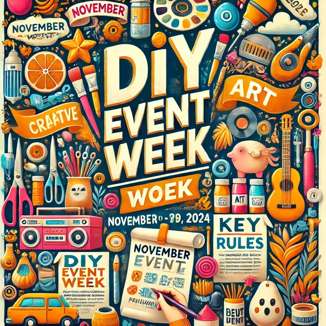 DALL·E 2024-11-02 13.42.17 - An event announcement poster for a 'DIY Events Week' running from November 3rd to November 9th, 2024, with a creative theme and vibrant colors. The po.webp