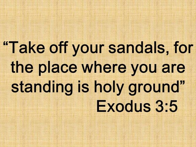 Moses before God. Take off your sandals, for the place where you are standing is holy ground. Exodus 3,5.jpg