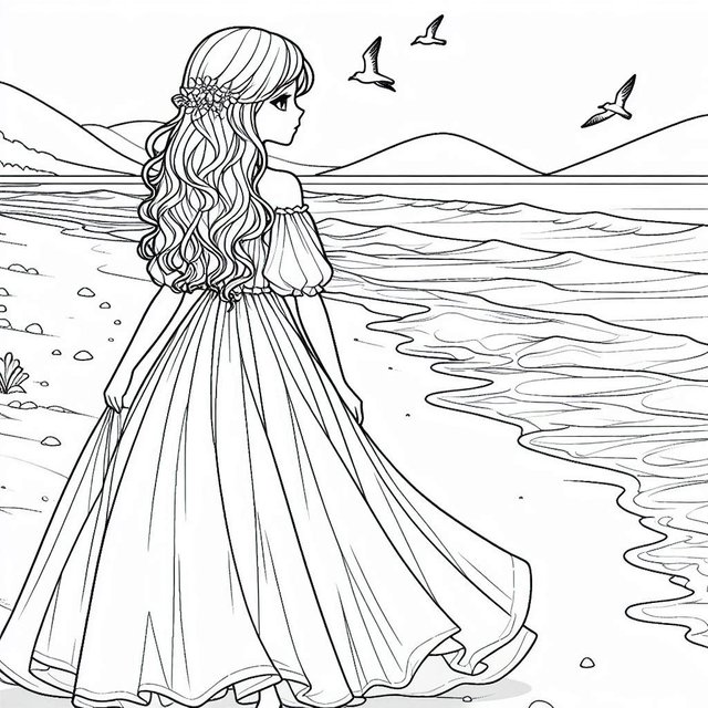 Girl by the Seashore Coloring Page.jpeg