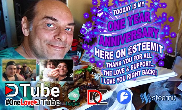 My One Year Anniversary is Today on this Amazing @steem Powered #blockchain and @steemit - Celebrating with Buying Lunch with #steem - Thank You for the Amazing Journy, Love, and Support.jpg