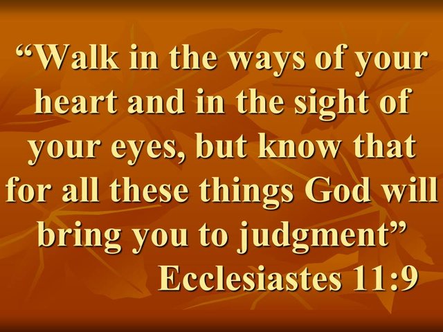 Spiritual awareness. Walk in the ways of your heart and in the sight of your eyes, but know that for all these things God will bring you to judgment.jpg