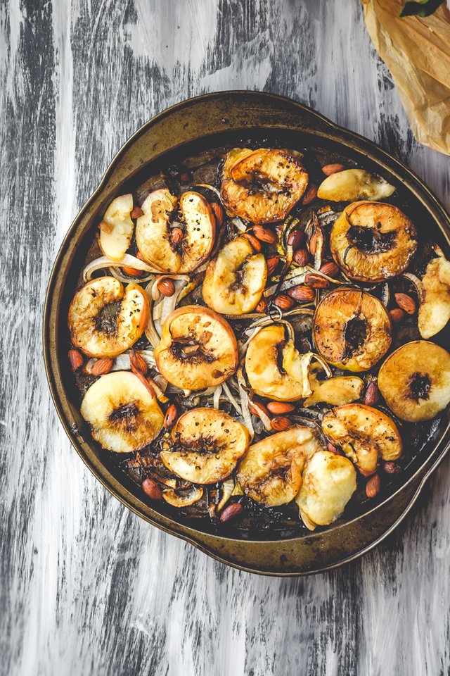 Balsamic Roasted Peach, Almond, & Cilantro Pizza (Vegan)-1.jpg