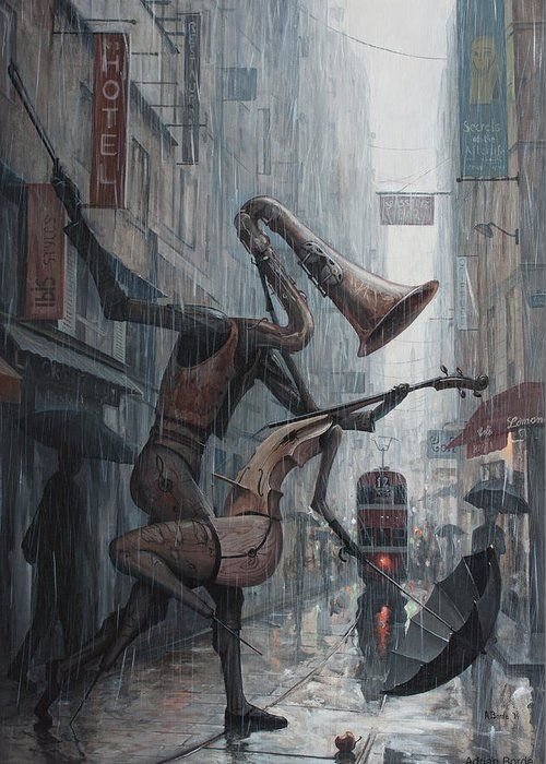 Life is  dance in the rain Greeting Card for Sale by Adrian Borda.jpeg