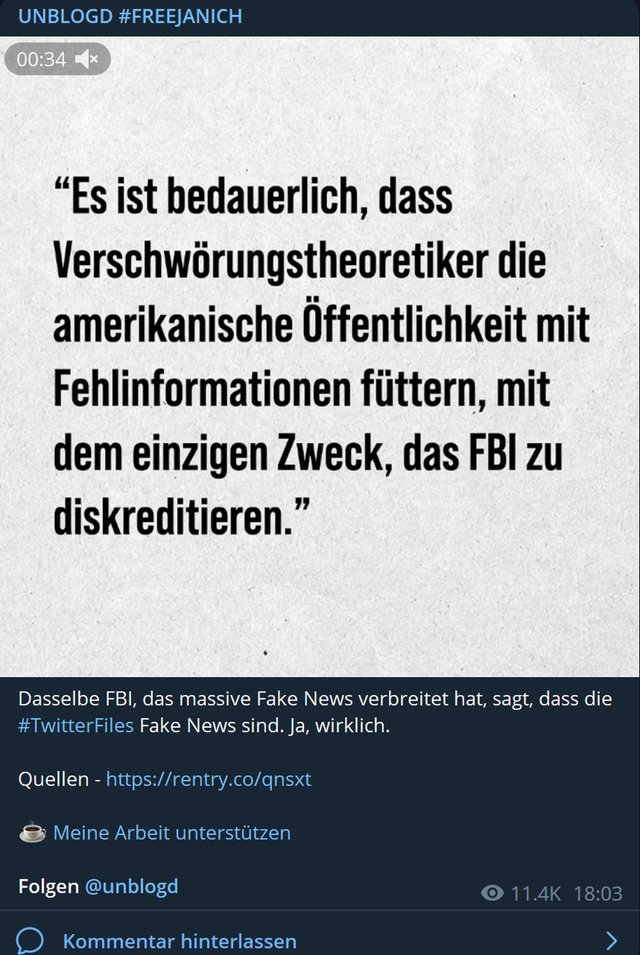 Dasselbe FBI, das massive Fake News verbreitet hat, sagt, dass die #TwitterFiles Fake News sind. Ja, wirklich..jpg