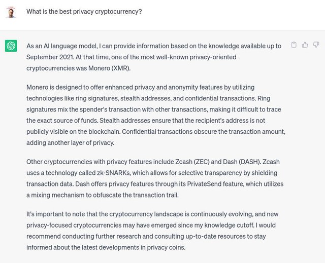 What is the best privacy cryptocurrency? / Chat2Z