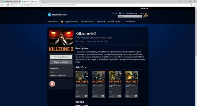 killzone 2 ps store