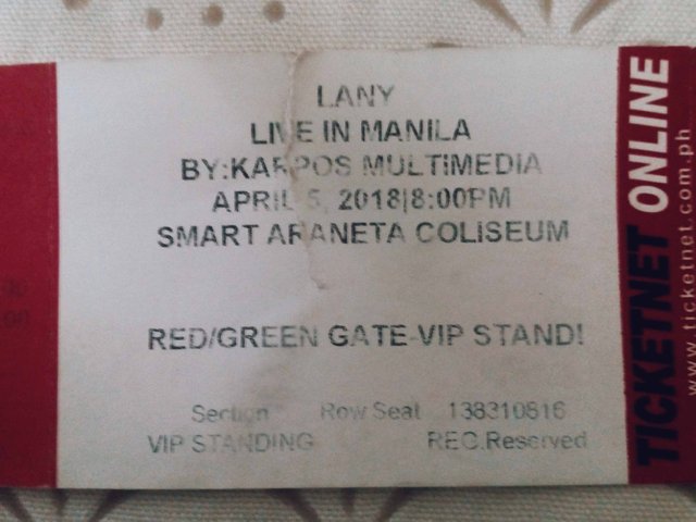 My LANY ticket.