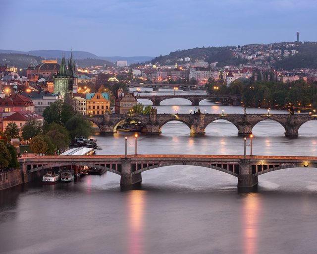 014-Aerial-View-of-Vltava-River-and-its-Bridges-in-the-Evening-Prague-Czech-Republic.jpg