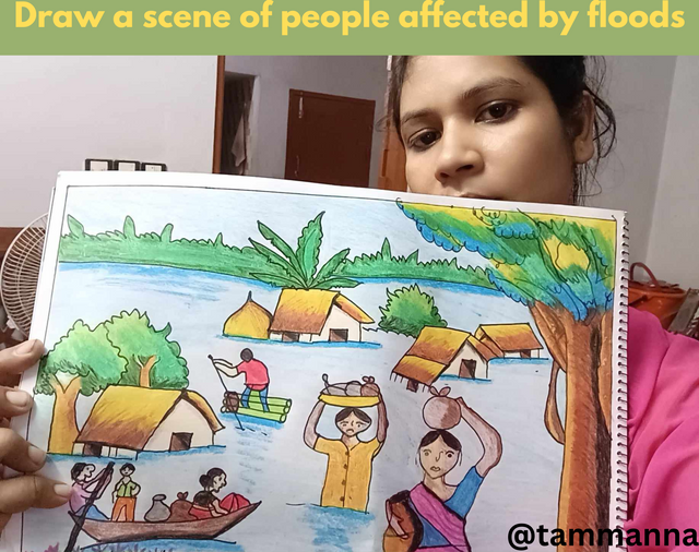 Draw a scene of people affected by floods.png