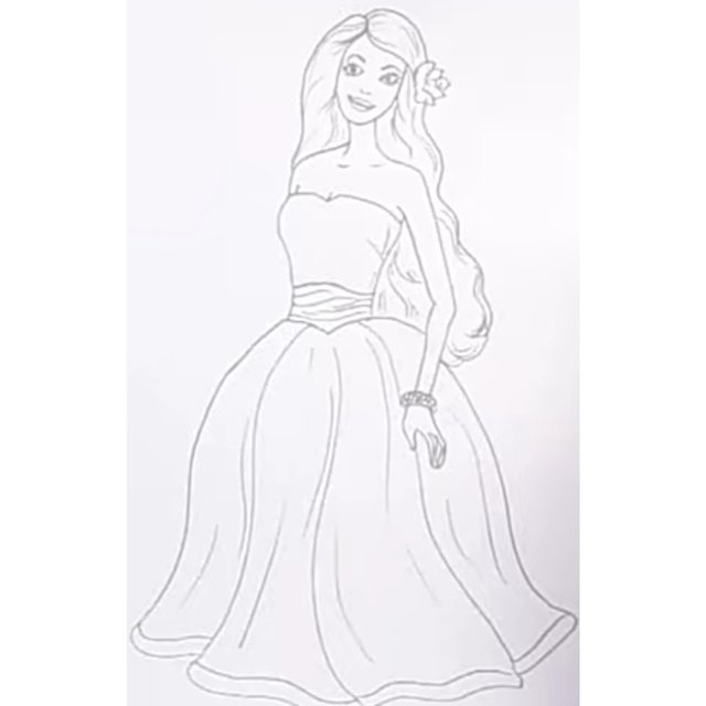 How to draw a barbie dress step by step sale