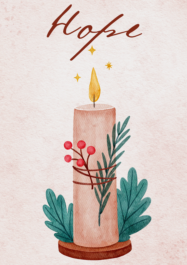 Watercolour Hope Illustrated Advent Candle Poster.png