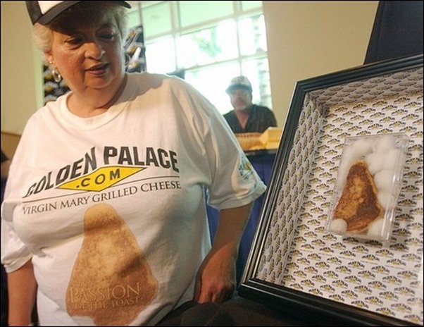 Diana Duyser Virgin Mary Grilled Cheese sold for $28,000 on eBay to the Golden Palace. It makes good toast. marchmatron.com .jpg