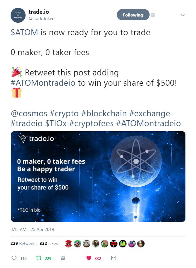 2019-04-26 23_42_29-trade.io on Twitter_ _$ATOM is now ready for you to trade 0 maker, 0 taker fees .png