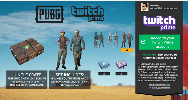 Newest PUBG Twitch Prime Loot Crate Will Bring Out Your Wild Side