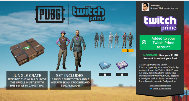 Pubg Twitch Prime Members Collect The Exclusive Pubg Jungle Crate Now Steemit